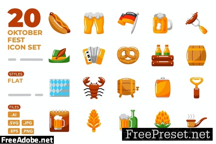 Oktoberfest Icon Set (Flat) QJWPXZZ