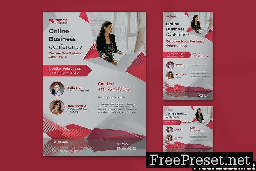 Online Business Conference Flyer Set A6BQ23N