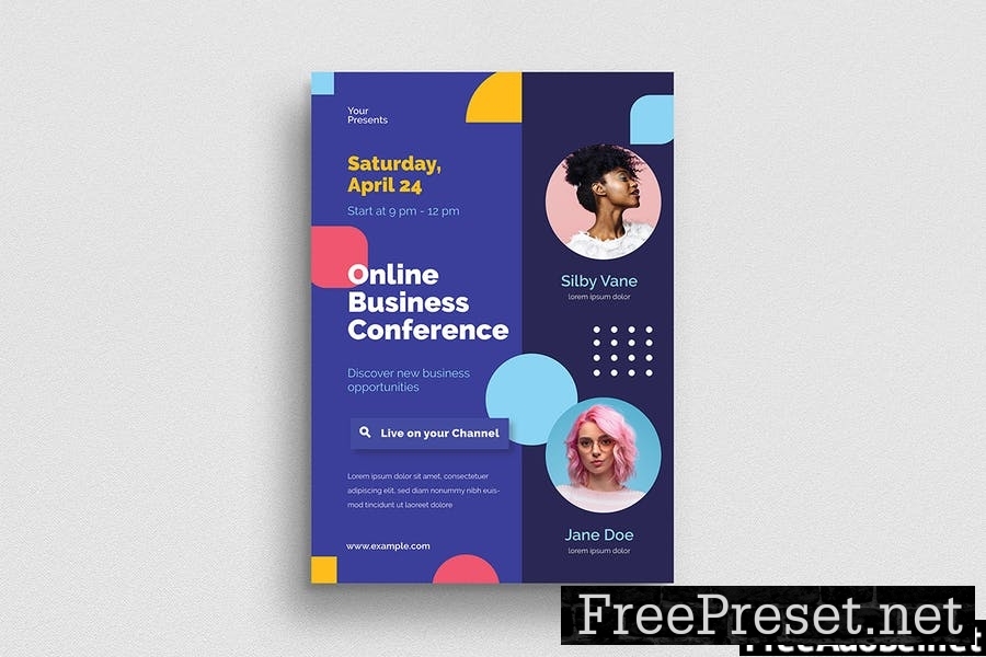 Online Business Conference Flyer Set J8TSAKM