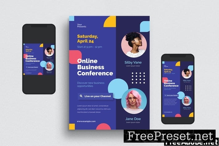 Online Business Conference Flyer Set J8TSAKM