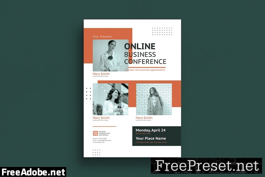 Online Business Conference Flyer Set K5LWXHP