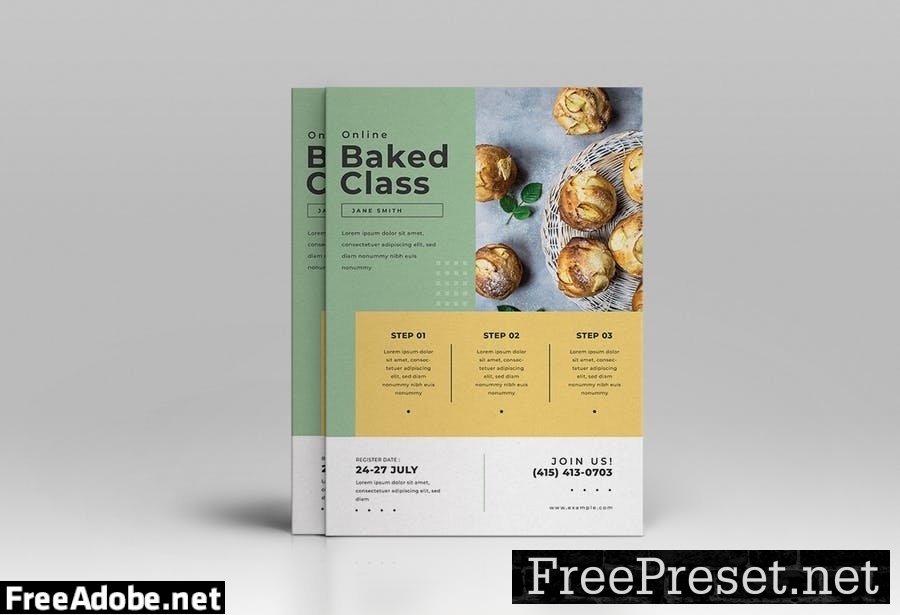 Online Cooking Class Flyer Pack J7G9VUK