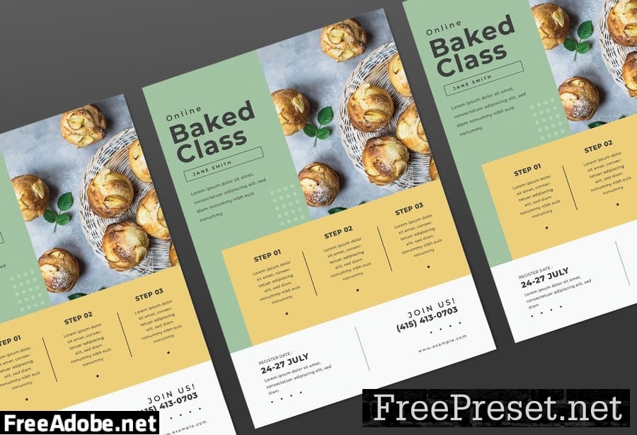 Online Cooking Class Flyer Pack J7G9VUK