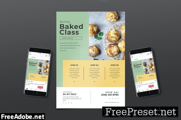 Online Cooking Class Flyer Pack J7G9VUK