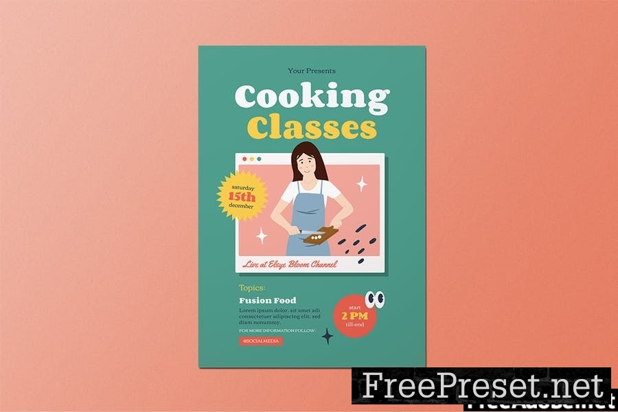 Online Cooking Class Flyer Set