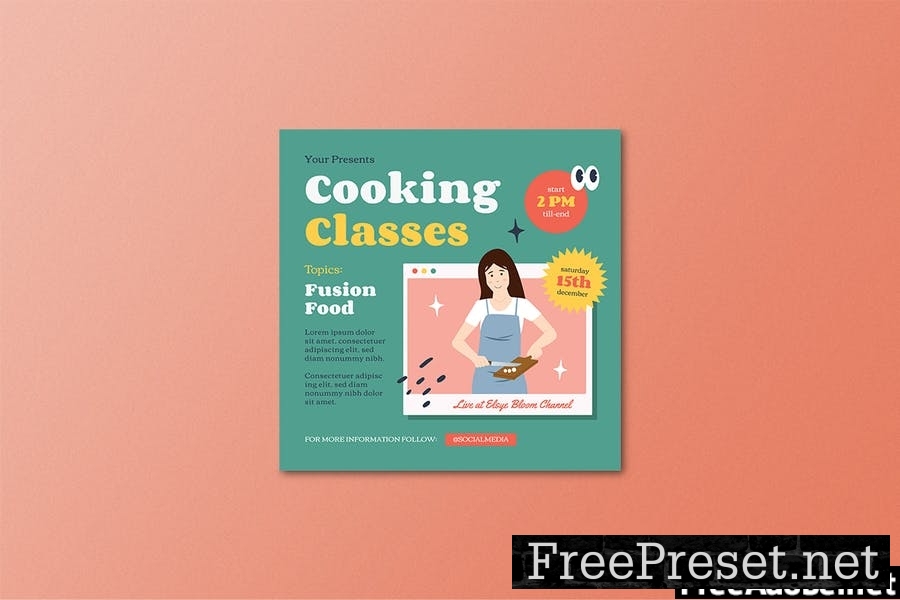 Online Cooking Class Flyer Set