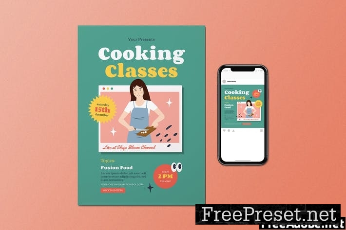 Online Cooking Class Flyer Set 4GN4A9M