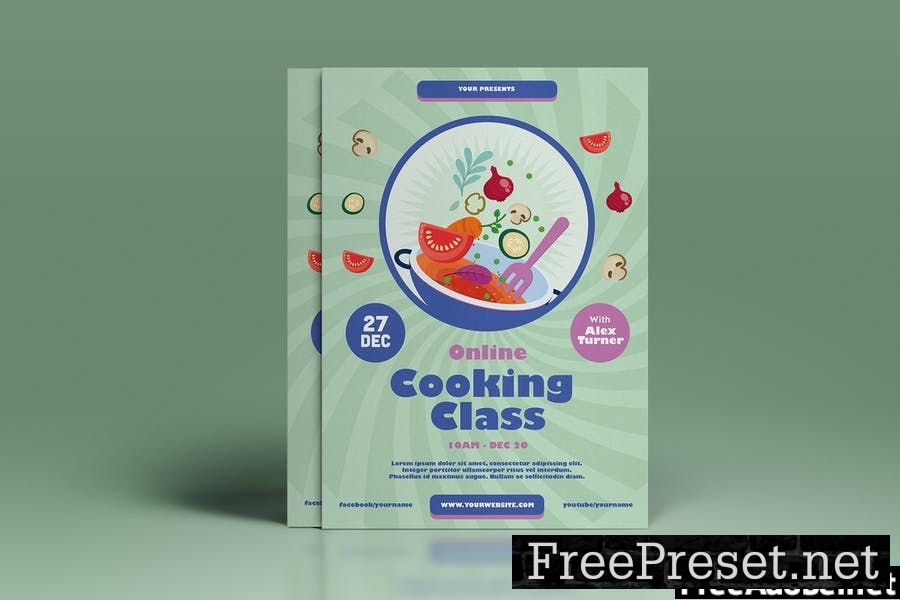 Online Cooking Class Flyer Template Vol. 01