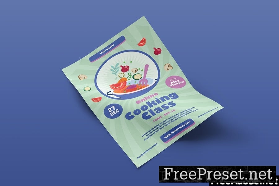 Online Cooking Class Flyer Template Vol. 01