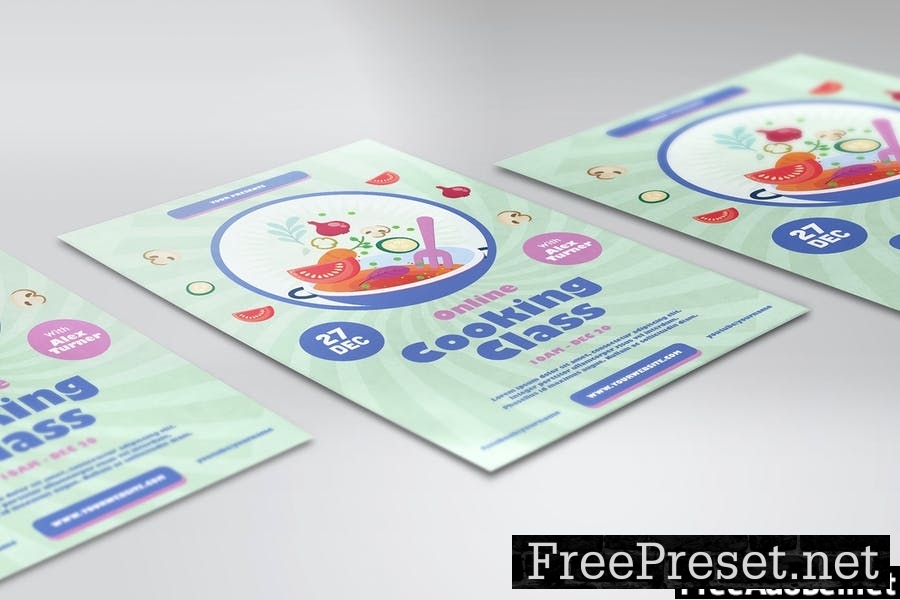 Online Cooking Class Flyer Template Vol. 01