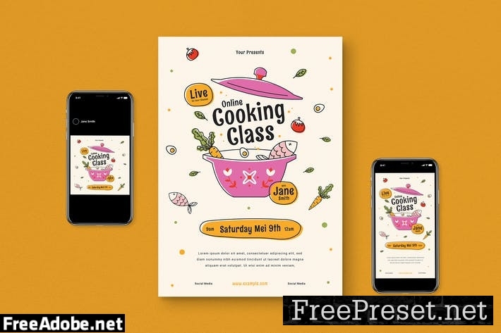 Online Cooking Flyer Pack 4G2U37N