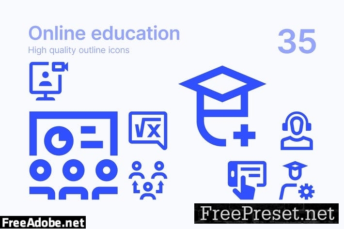 Online Education Icons 9VJSXC7