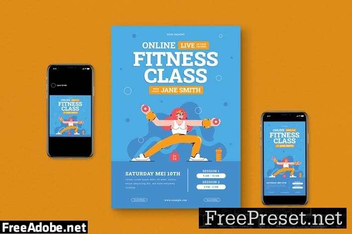 Online Fitness Flyer Pack ZH8EDSA