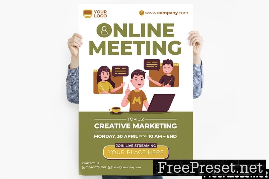 Online Meeting #01 Print Templates Pack