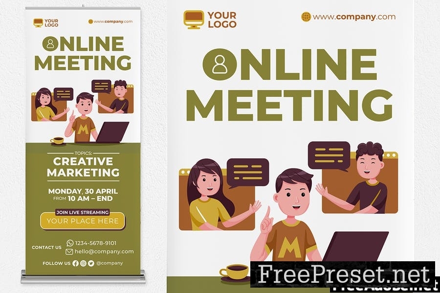 Online Meeting #01 Print Templates Pack