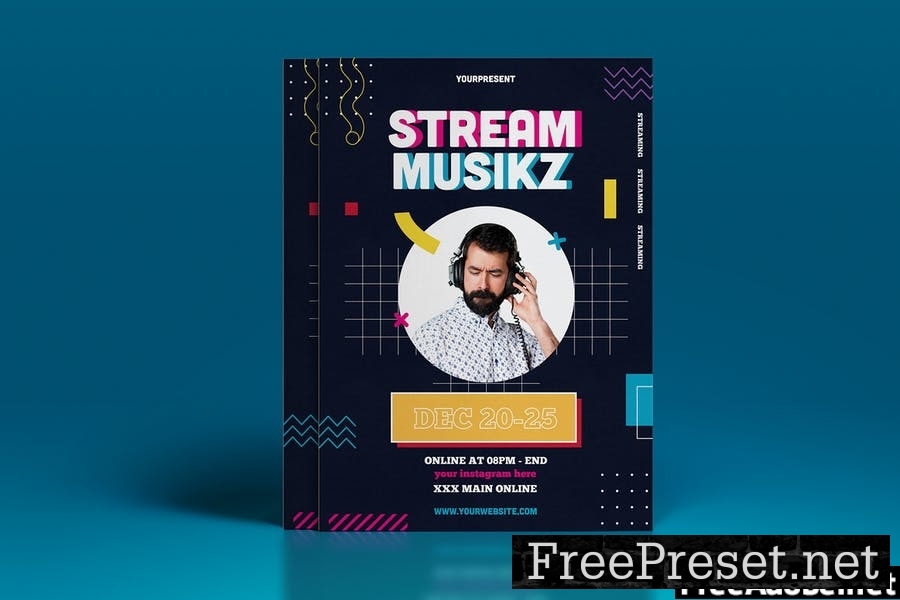 Online Music Stream Flyer Template Vol. 01