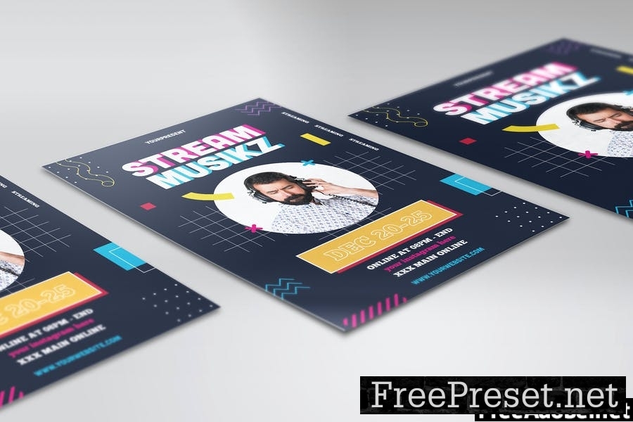 Online Music Stream Flyer Template Vol. 01