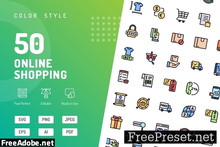 Online Shopping Color Icons 95ZZ3ZC