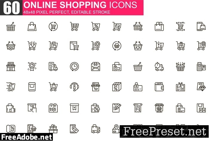 Online Shopping Thin Line Icons Pack ZE6Z5WV