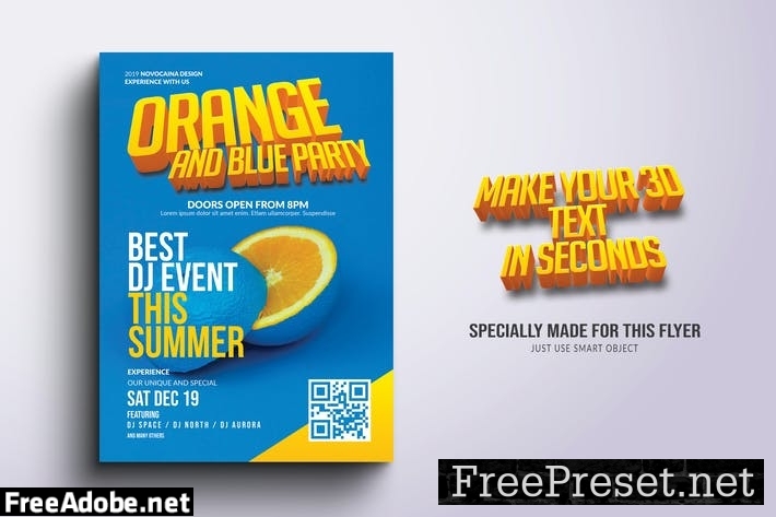 Orange Party Flyer & Poster Design 2KYZPQU