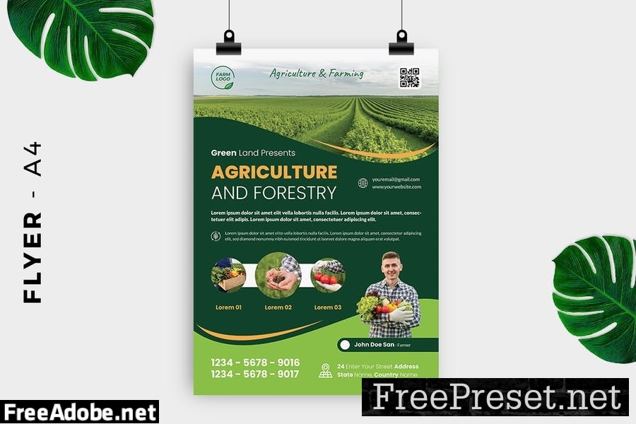 Organic Green Farmer Flyer Design