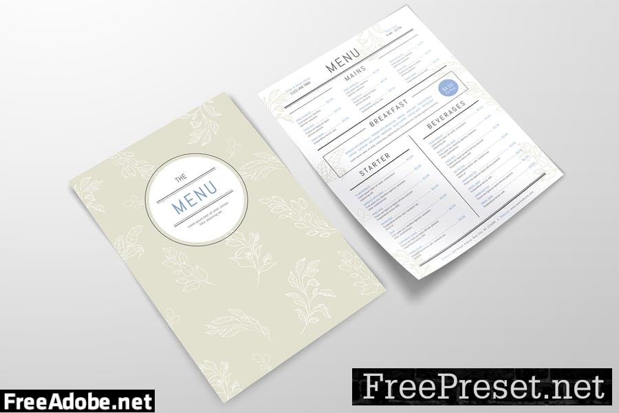 Organic Menu Template 387DRHJ