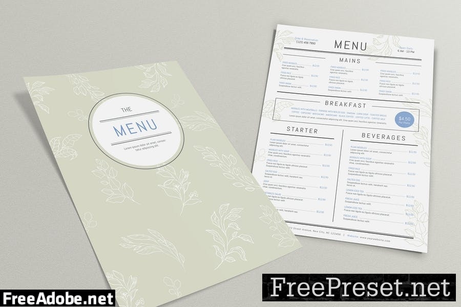 Organic Menu Template 387DRHJ