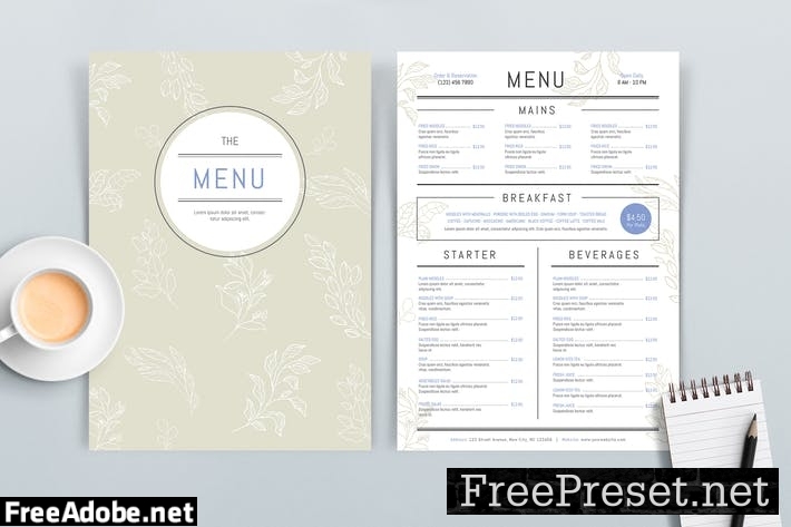 Organic Menu Template 387DRHJ