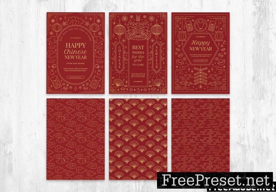 Ornate Chinese New Year Flyer Templates