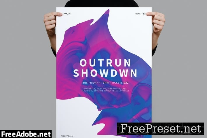 Outrun Showdown Poster / Flyer G2C7AK