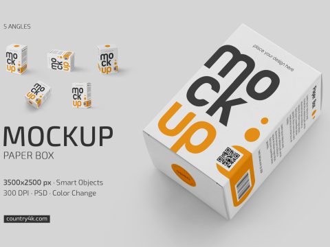 Paper Box Mockup Set 12640630