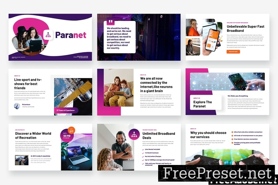 Paranet - Broadband & Telecom Powerpoint Template