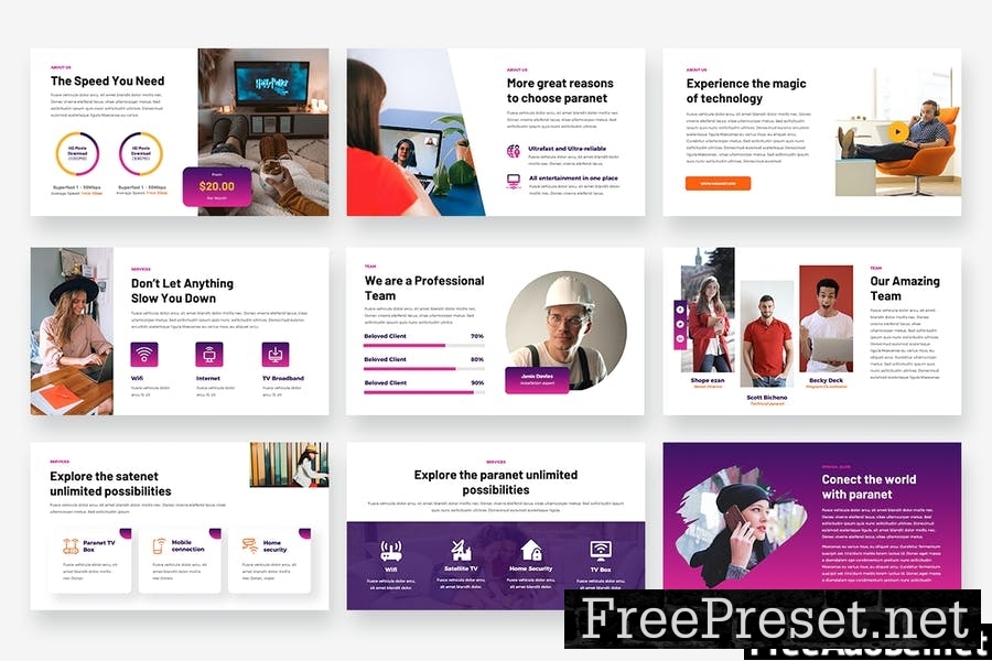 Paranet - Broadband & Telecom Powerpoint Template