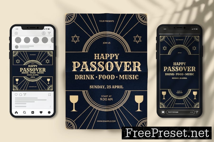 Passover Flyer Set Templat MX8UWY3