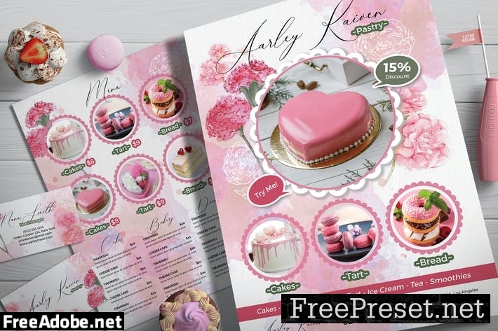 Pastry / Cake Flyer + Business Card ZQYLF2U