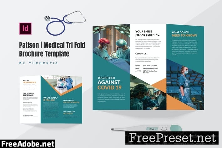 Patison | Medical Tri-Fold Brochure Template M573YT9