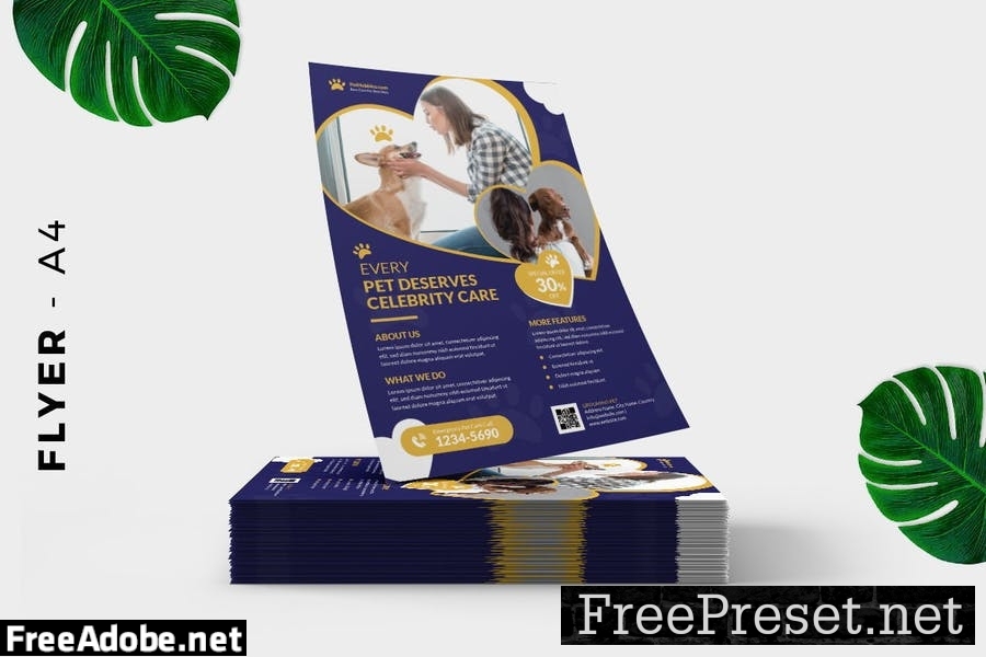 Pet care flyer template promotion X8Z8XCQ