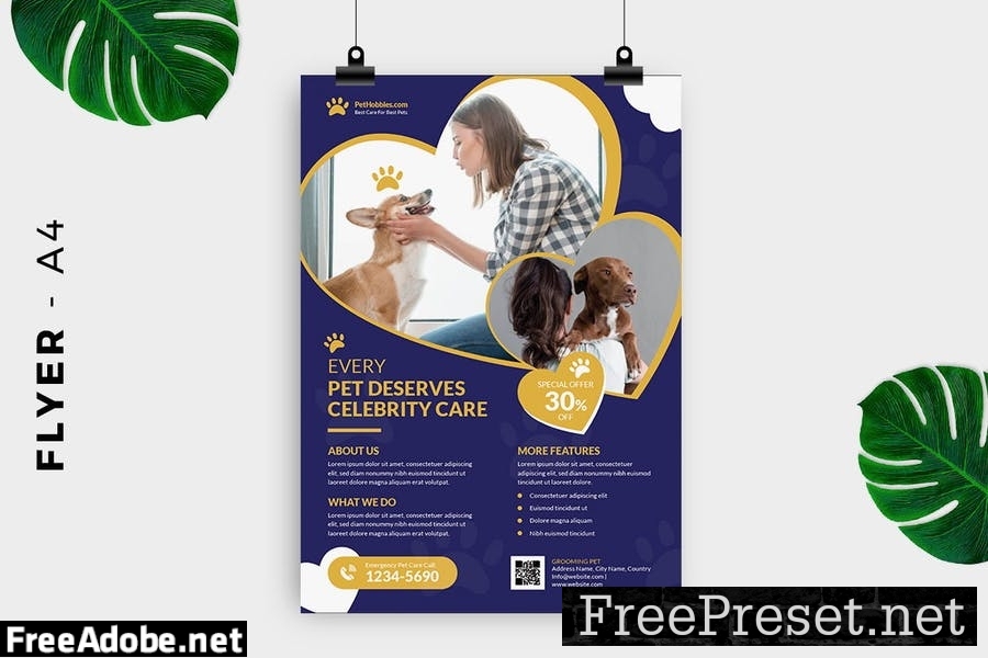 Pet care flyer template promotion X8Z8XCQ