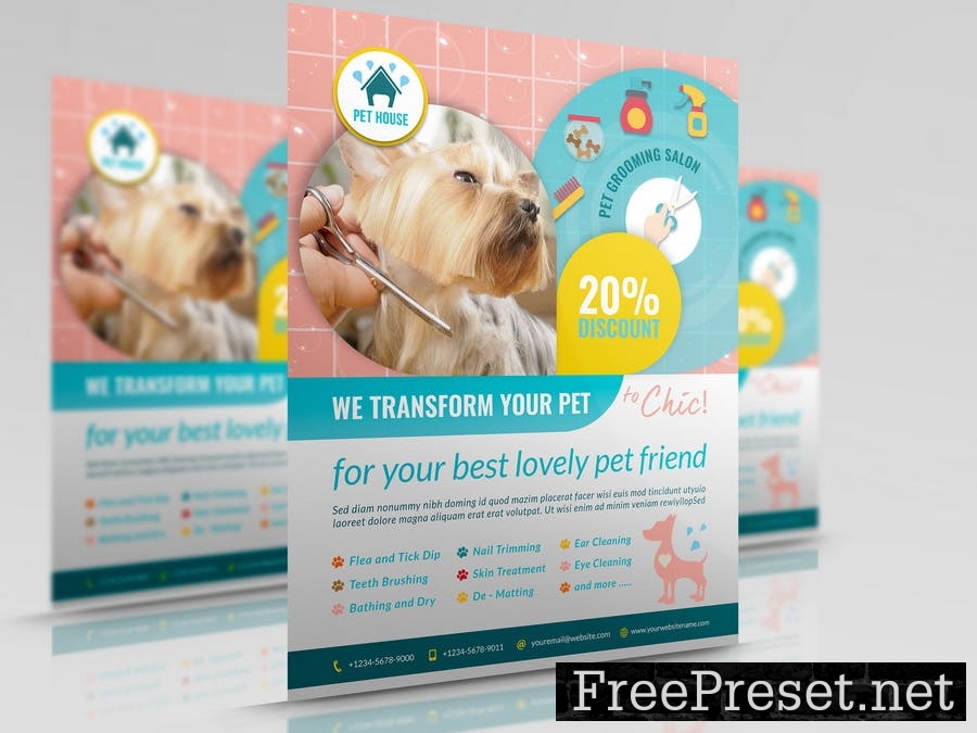 Pet Grooming Salon Flyer Template