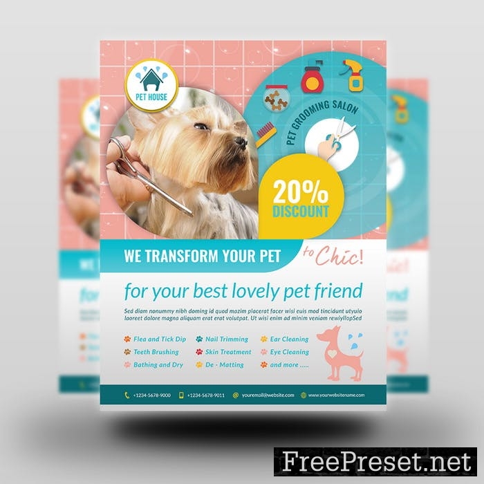 Pet Grooming Salon Flyer Template