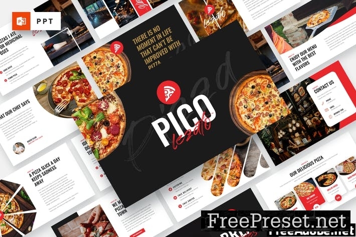 Pico Lezato - Pizza Powerpoint Template 664NXXC