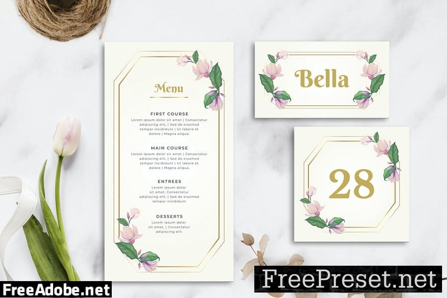 Pink Floral - Wedding Invitation