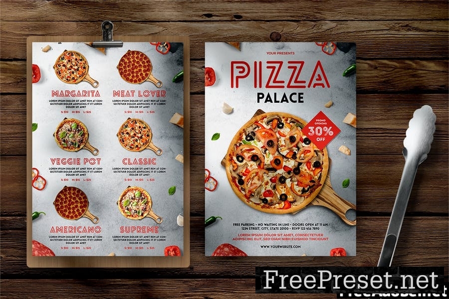 Pizza Flyer Menu 5BLHWLG