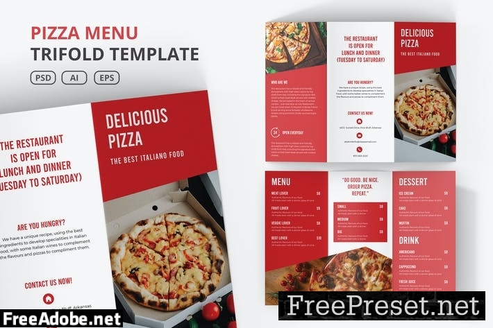 Pizza Menu Trifold Template GT9V2V8