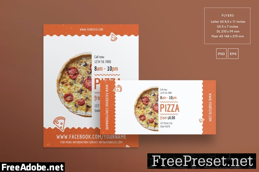 Pizza Restaurant Flyer and Poster Template