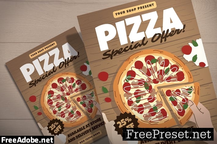 Pizza Shop Sale - Flyer Template WQQ8GJC