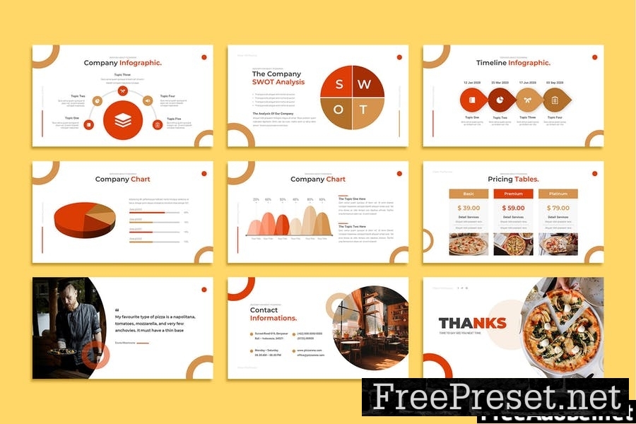 Pizzarena Restaurant Powerpoint Template AVZDXLG