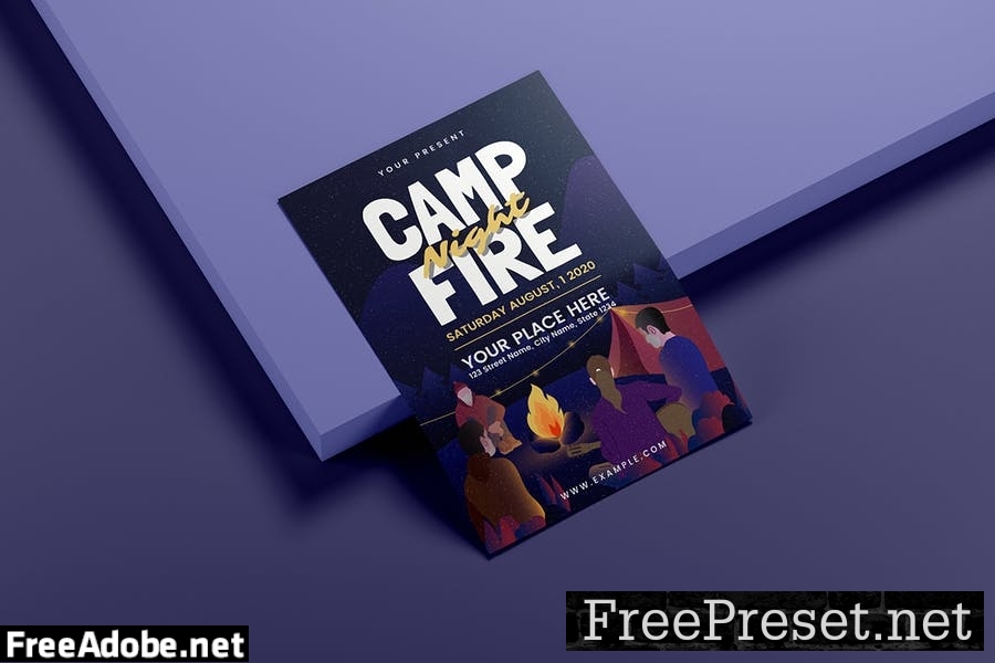 Playing Music on Campfire - Flyer Template GW7RLQR