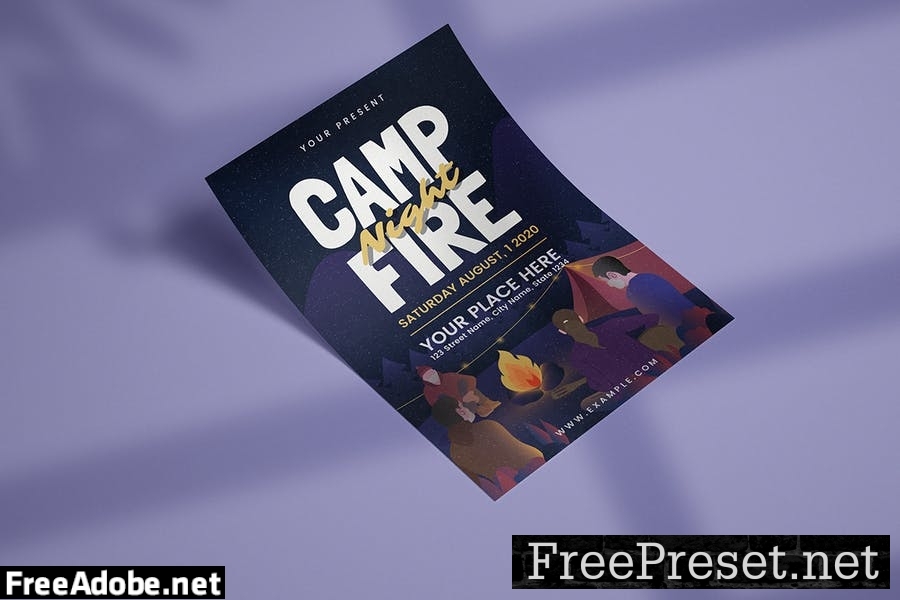 Playing Music on Campfire - Flyer Template GW7RLQR