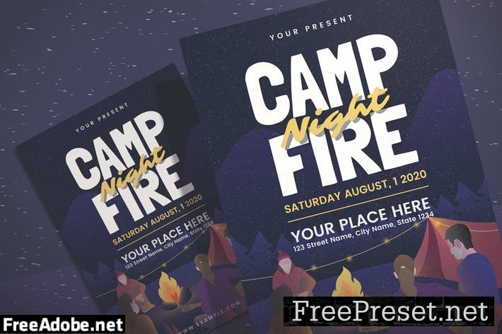 Playing Music on Campfire - Flyer Template GW7RLQR